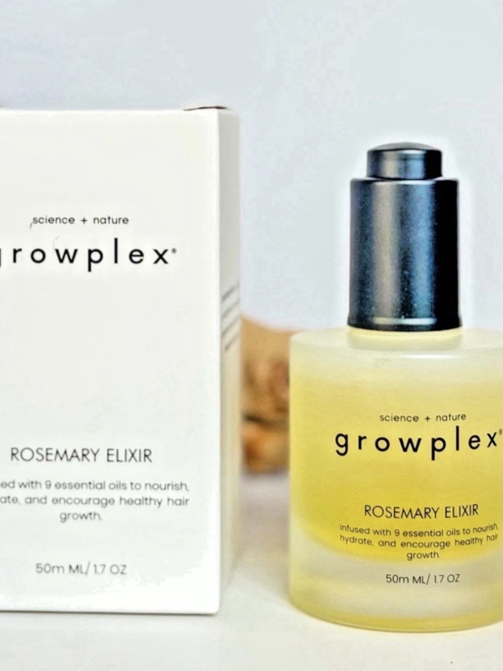 Growplex Rosemary Elixir Face & Scalp Oil — Yellow Hydrating Serum